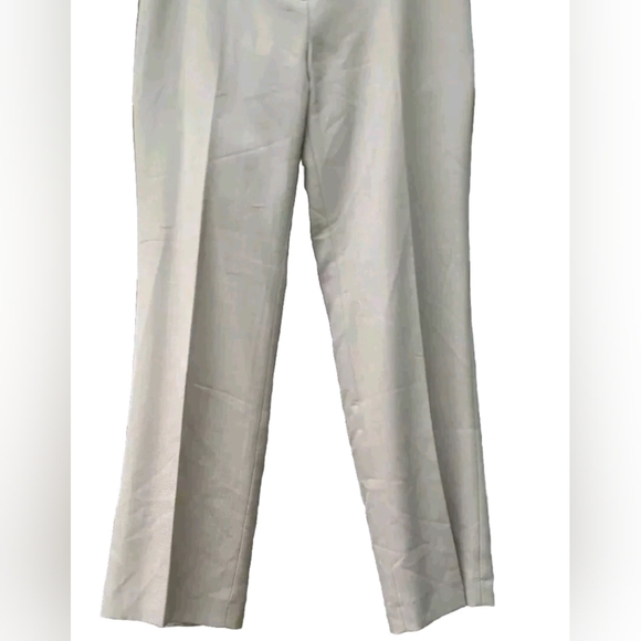 Le Suit Petite Chino Pants Beige/Hint Soft Olive Polyester Fully Lined Size 6P - Picture 5 of 11